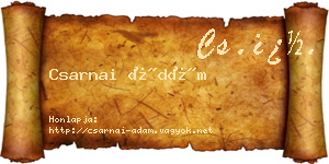 Csarnai Ádám névjegykártya