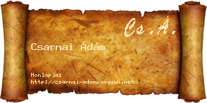 Csarnai Ádám névjegykártya