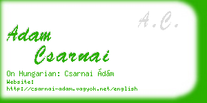 adam csarnai business card